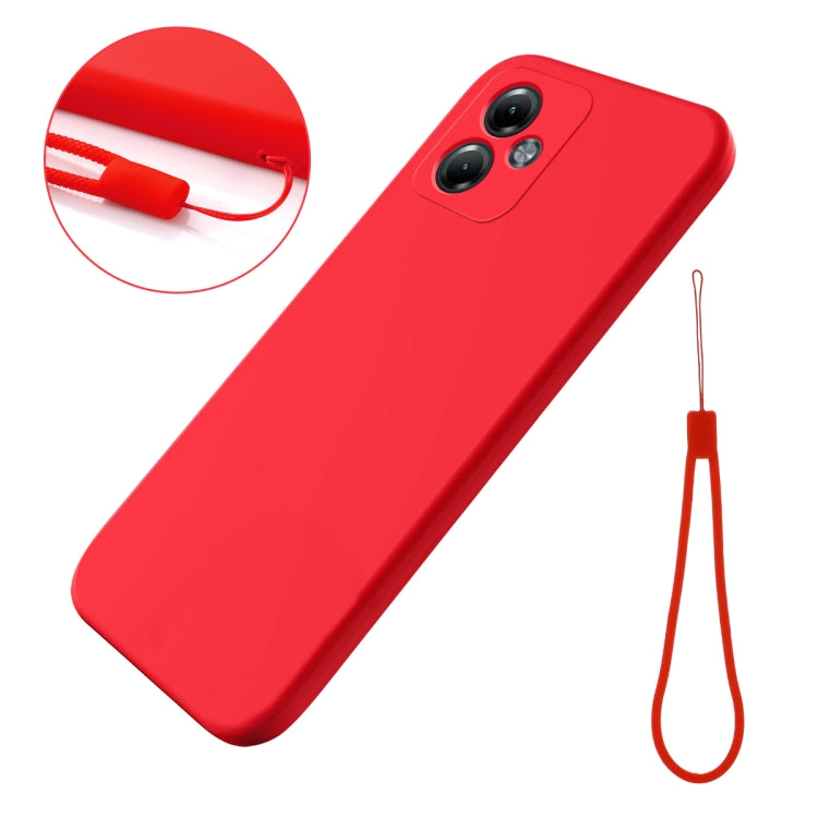 For Motorola Moto G14 Pure Color Liquid Silicone Shockproof Phone Case(Red) - Motorola Cases by buy2fix | Online Shopping UK | buy2fix