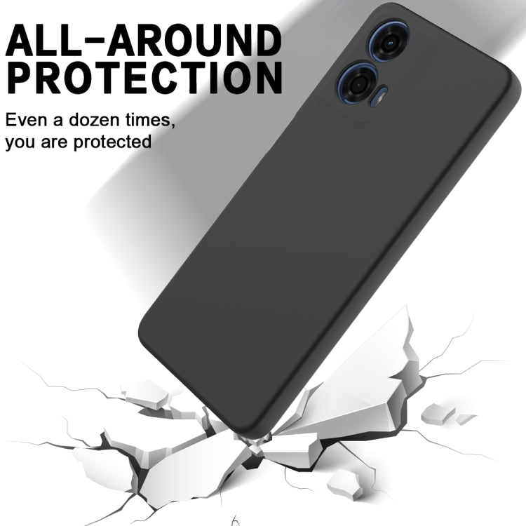 For Motorola Moto G04 / G24 Pure Color Liquid Silicone Shockproof Phone Case(Black) - Motorola Cases by buy2fix | Online Shopping UK | buy2fix