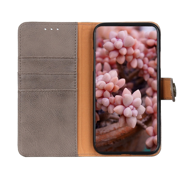 For OPPO Reno11 5G Global KHAZNEH Cowhide Texture Flip Leather Phone Case(Khaki) - Reno11 Cases by buy2fix | Online Shopping UK | buy2fix
