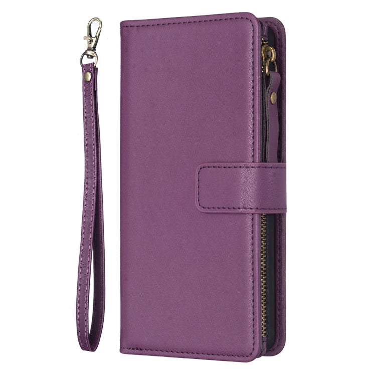 For Google Pixel 8 9 Card Slots Zipper Wallet Leather Flip Phone Case(Dark Purple) - Google Cases by buy2fix | Online Shopping UK | buy2fix