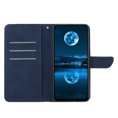 For iPhone 16 Plus Stitching Embossed Leather Phone Case(Blue) - iPhone 16 Plus Cases by buy2fix | Online Shopping UK | buy2fix