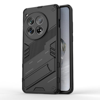 For OnePlus 12 5G Punk Armor 2 in 1 PC + TPU Phone Case with Holder(Black) - OnePlus Cases by buy2fix | Online Shopping UK | buy2fix