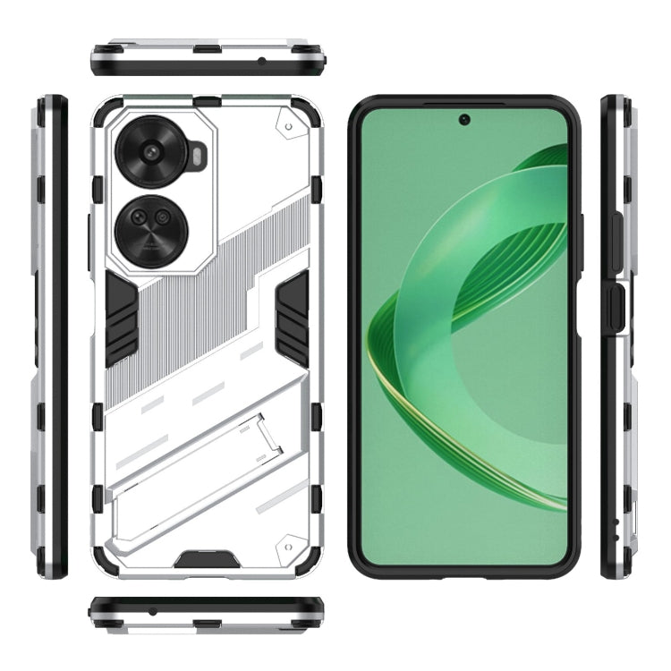 For Huawei nova 11 SE Punk Armor 2 in 1 PC + TPU Phone Case with Holder(White) - Huawei Cases by buy2fix | Online Shopping UK | buy2fix