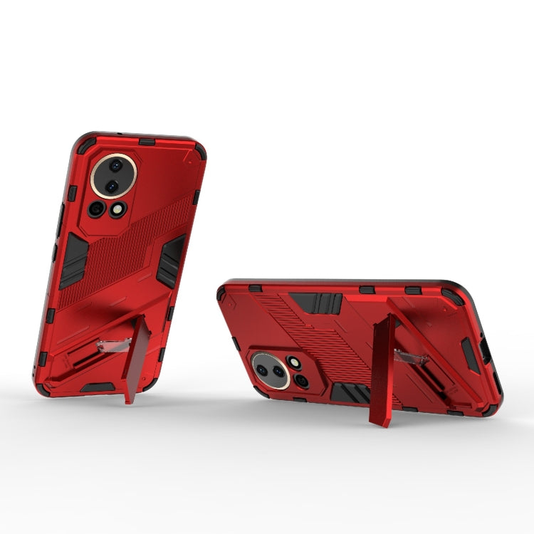 For Huawei nova 12 5G Punk Armor 2 in 1 PC + TPU Phone Case with Holder(Red) - Huawei Cases by buy2fix | Online Shopping UK | buy2fix