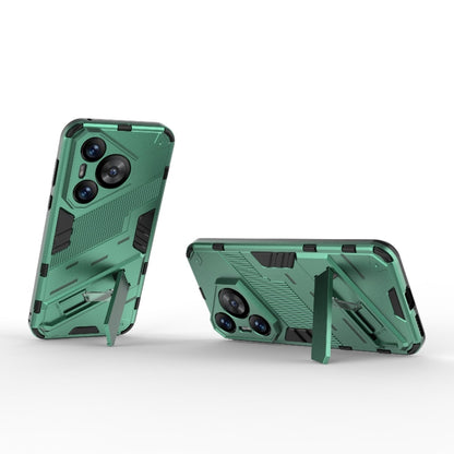 For Huawei Pura 70 Punk Armor 2 in 1 PC + TPU Phone Case with Holder(Green) - Huawei Cases by buy2fix | Online Shopping UK | buy2fix