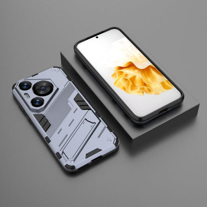 For Huawei Pura 70 Pro / 70 Pro+ Punk Armor 2 in 1 PC + TPU Phone Case with Holder(Grey) - Huawei Cases by buy2fix | Online Shopping UK | buy2fix