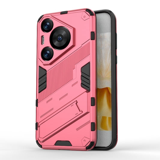 For Huawei Pura 70 Pro / 70 Pro+ Punk Armor 2 in 1 PC + TPU Phone Case with Holder(Light Red) - Huawei Cases by buy2fix | Online Shopping UK | buy2fix