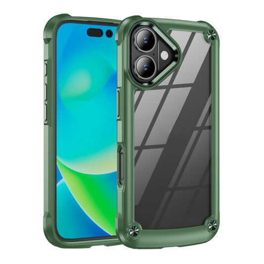 For iPhone 16 Plus TPU + PC Lens Protection Phone Case(Green) - iPhone 16 Plus Cases by buy2fix | Online Shopping UK | buy2fix