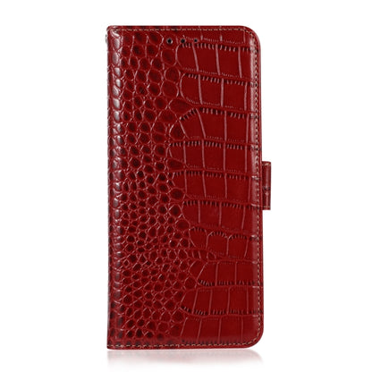 For iPhone 16 Plus Crocodile Top Layer Cowhide Leather Phone Case(Red) - iPhone 16 Plus Cases by buy2fix | Online Shopping UK | buy2fix