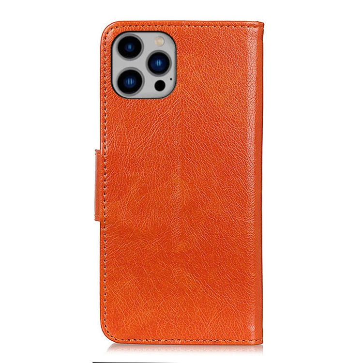 For iPhone 16 Pro Nappa Texture Leather Case(Orange) - iPhone 16 Pro Cases by buy2fix | Online Shopping UK | buy2fix