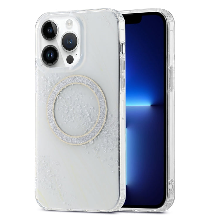 For iPhone 13 Pro Dual-side IMD Marble Magsafe Phone Case(White) - iPhone 13 Pro Cases by buy2fix | Online Shopping UK | buy2fix