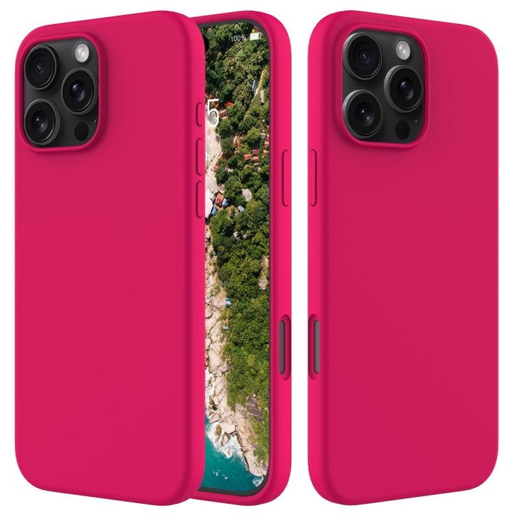 For iPhone 16 Pro Solid Color Silicone Phone Case(Rose Red) - More iPhone Cases by buy2fix | Online Shopping UK | buy2fix