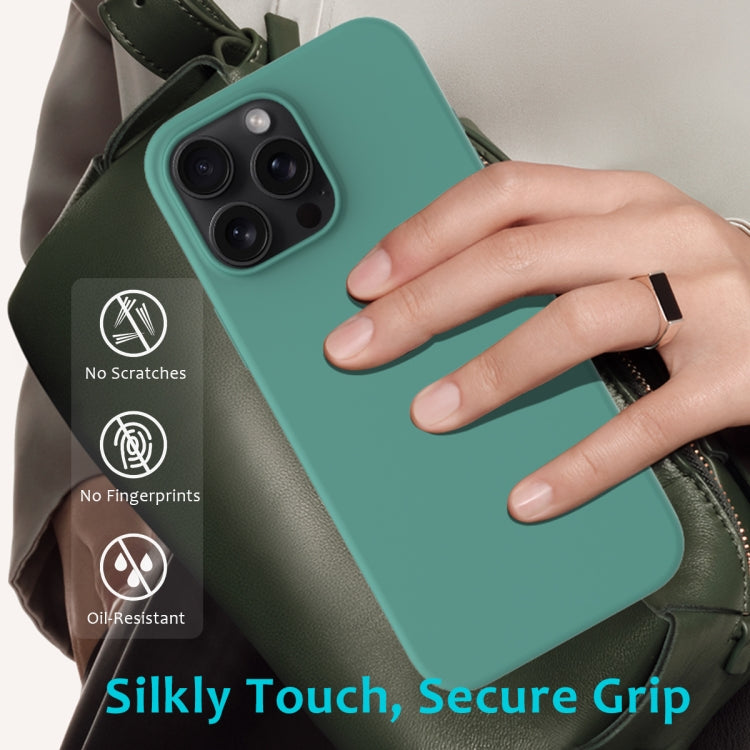 For iPhone 16 Pro Solid Color Silicone Phone Case(Pine Needle Green) - More iPhone Cases by buy2fix | Online Shopping UK | buy2fix