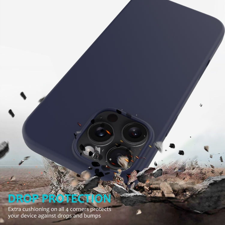 For iPhone 16 Pro Solid Color Silicone Phone Case(Midnight Blue) - More iPhone Cases by buy2fix | Online Shopping UK | buy2fix