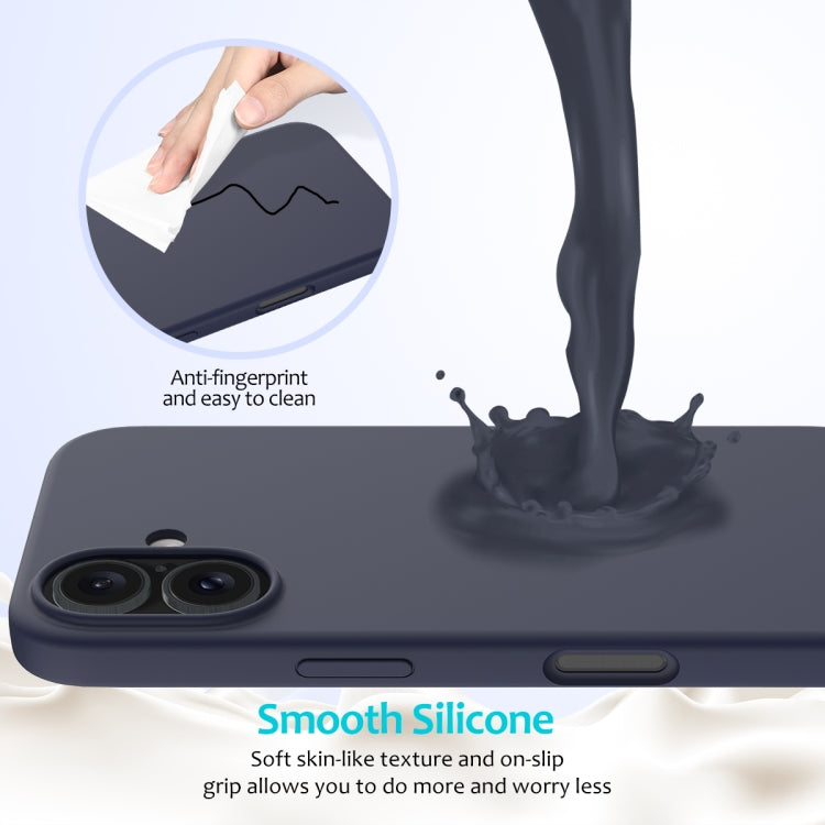 For iPhone 16 Plus Solid Color Silicone Phone Case(Midnight Blue) - More iPhone Cases by buy2fix | Online Shopping UK | buy2fix