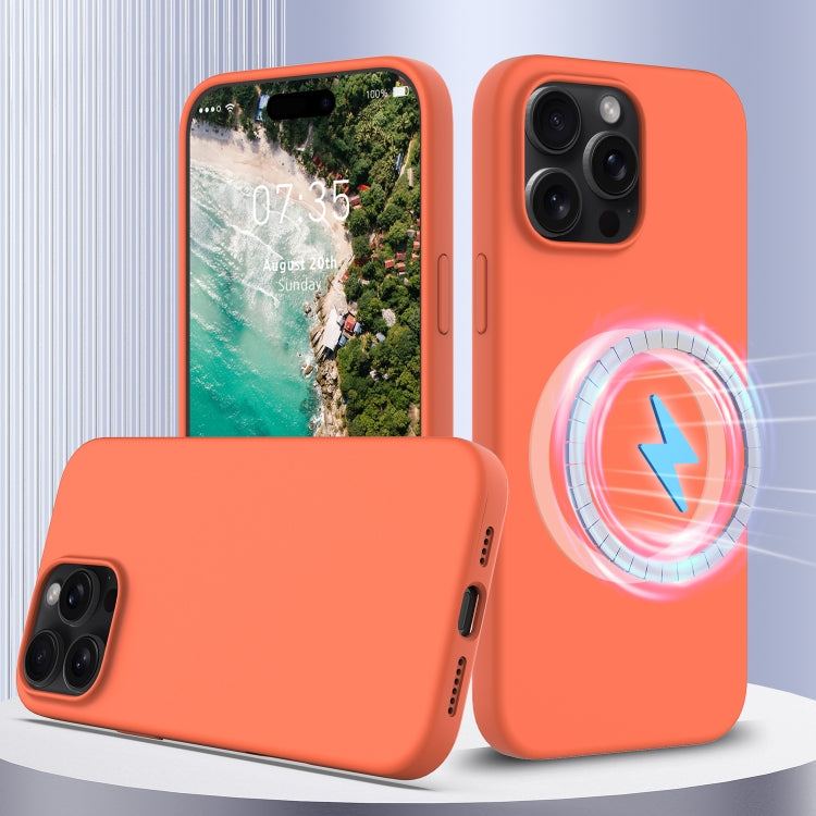 For iPhone 16 Pro Shockproof Silicone Magsafe Phone Case(Gold Orange) - iPhone 16 Pro Cases by buy2fix | Online Shopping UK | buy2fix