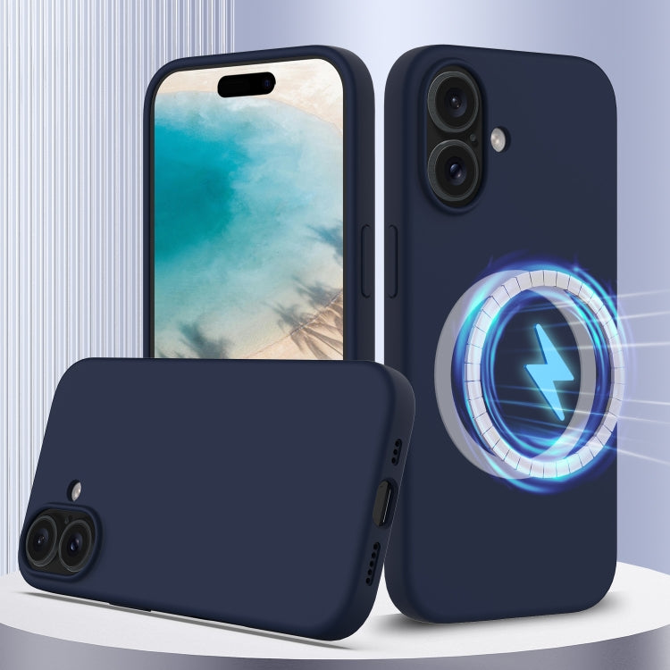 For iPhone 16 Shockproof Silicone Magsafe Phone Case(Navy Blue) - iPhone 16 Cases by buy2fix | Online Shopping UK | buy2fix