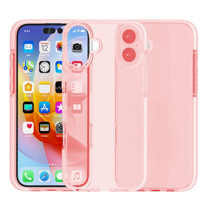 For iPhone 16 Two-color Shockproof High Transparency TPU Phone Case(Pink) - iPhone 16 Cases by buy2fix | Online Shopping UK | buy2fix