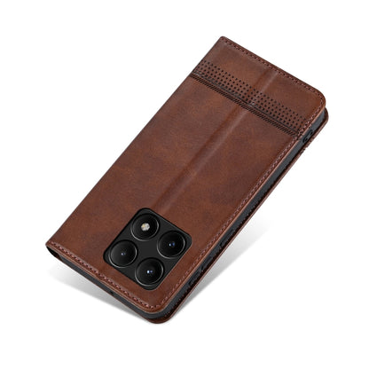 For Xiaomi Redmi K70/K70 Pro AZNS Magnetic Calf Texture Flip Leather Phone Case(Dark Brown) - K70 Pro Cases by AZNS | Online Shopping UK | buy2fix