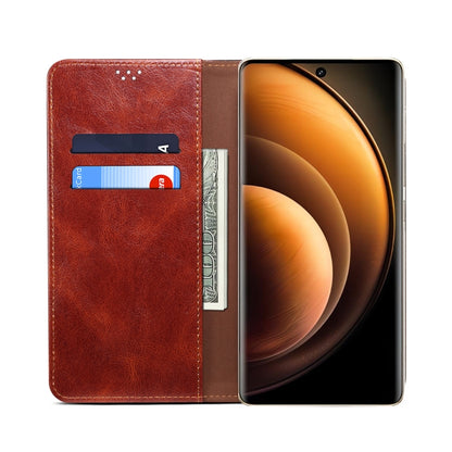 For vivo X100 Oil Wax Crazy Horse Texture Leather Phone Case(Brown) - X100 Cases by imak | Online Shopping UK | buy2fix