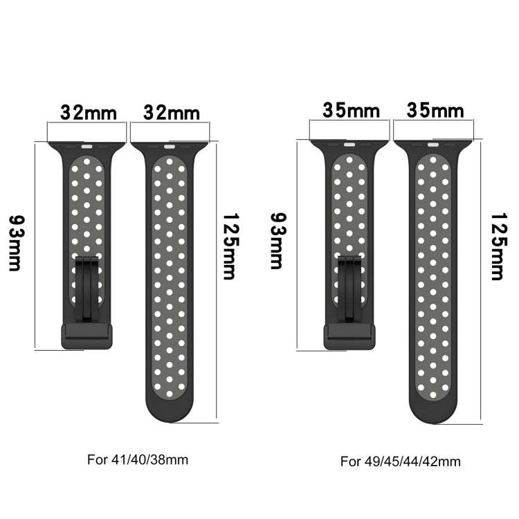 For Apple Watch 6 40mm Magnetic Buckle Silicone Watch Band(White Black) - Watch Bands by buy2fix | Online Shopping UK | buy2fix