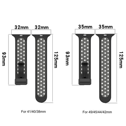 For Apple Watch SE 2023 44mm Magnetic Buckle Silicone Watch Band(White Black) - Watch Bands by buy2fix | Online Shopping UK | buy2fix