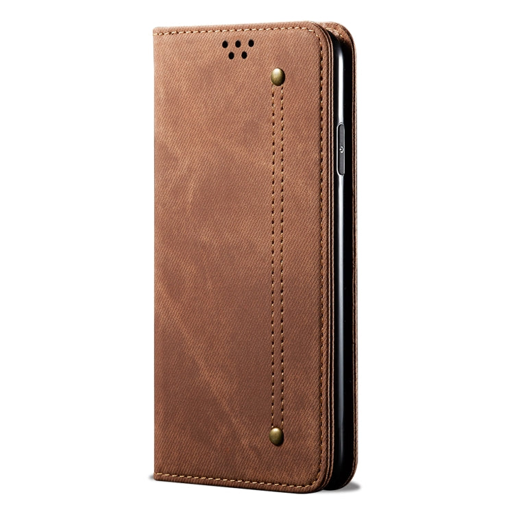 For Honor 90 GT Denim Texture Flip Leather Phone Case(Brown) - Honor Cases by buy2fix | Online Shopping UK | buy2fix