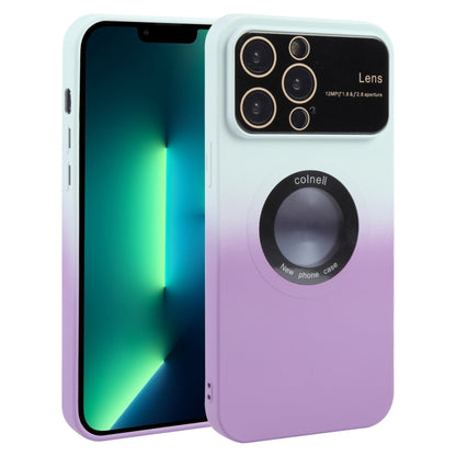 For iPhone 13 Pro Max Gradient Silicone Shockproof Magsafe Phone Case with Lens Film(White Purple) - iPhone 13 Pro Max Cases by buy2fix | Online Shopping UK | buy2fix