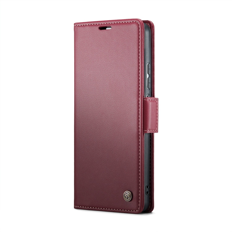 For Realme 10 Pro+ CaseMe 023 Butterfly Buckle Litchi Texture RFID Anti-theft Leather Phone Case(Wine Red) - Realme Cases by CaseMe | Online Shopping UK | buy2fix