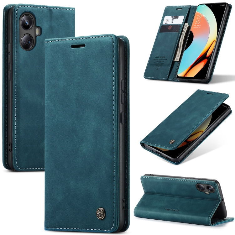 For Realme 10 Pro+ CaseMe 013 Multifunctional Horizontal Flip Leather Phone Case(Blue) - Realme Cases by CaseMe | Online Shopping UK | buy2fix