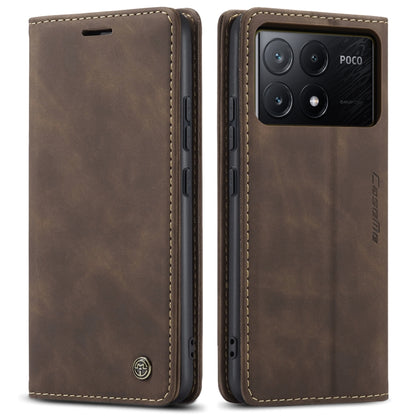 For Xiaomi Redmi K70E 5G CaseMe 013 Multifunctional Horizontal Flip Leather Phone Case(Coffee) - K70E Cases by CaseMe | Online Shopping UK | buy2fix