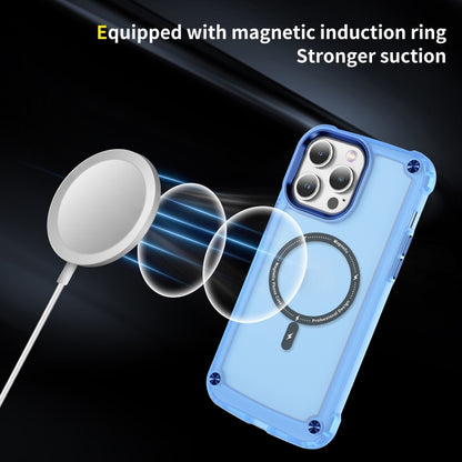 For iPhone 14 Pro Max Skin Feel TPU + PC MagSafe Magnetic Phone Case(Transparent Blue) - iPhone 14 Pro Max Cases by buy2fix | Online Shopping UK | buy2fix