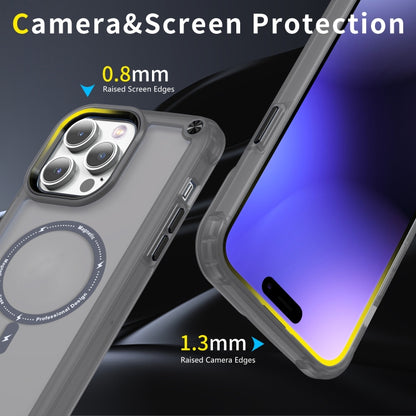 For iPhone 13 Pro Skin Feel TPU + PC MagSafe Magnetic Phone Case(Transparent Black) - iPhone 13 Pro Cases by buy2fix | Online Shopping UK | buy2fix