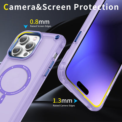 For iPhone 12 / 12 Pro Skin Feel TPU + PC MagSafe Magnetic Phone Case(Transparent Purple) - iPhone 12 / 12 Pro Cases by buy2fix | Online Shopping UK | buy2fix