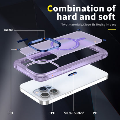 For iPhone 12 / 12 Pro Skin Feel TPU + PC MagSafe Magnetic Phone Case(Transparent Purple) - iPhone 12 / 12 Pro Cases by buy2fix | Online Shopping UK | buy2fix