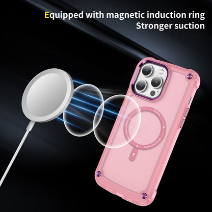 For iPhone 11 Pro Max Skin Feel TPU + PC MagSafe Magnetic Phone Case(Transparent Pink) - iPhone 11 Pro Max Cases by buy2fix | Online Shopping UK | buy2fix