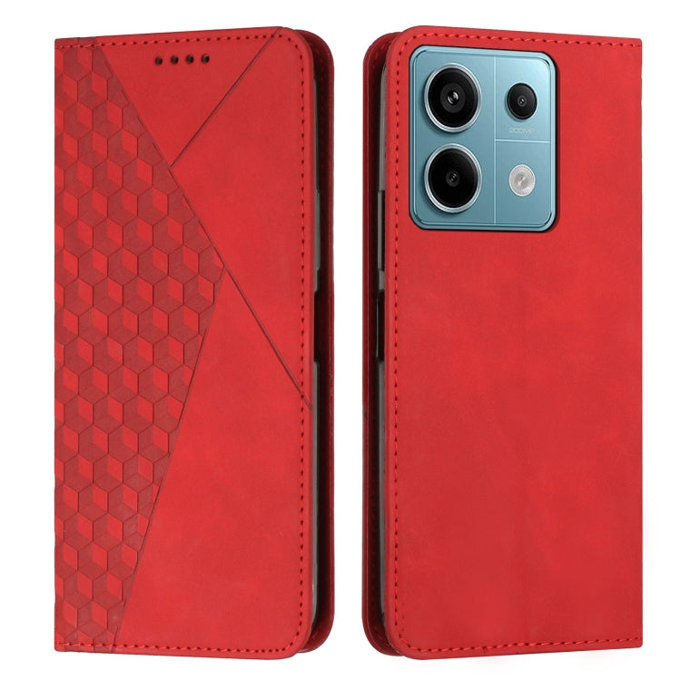 For Xiaomi Redmi Note 13 pro Diamond Splicing Skin Feel Magnetic Leather Phone Case(Red) - Note 13 Pro Cases by buy2fix | Online Shopping UK | buy2fix