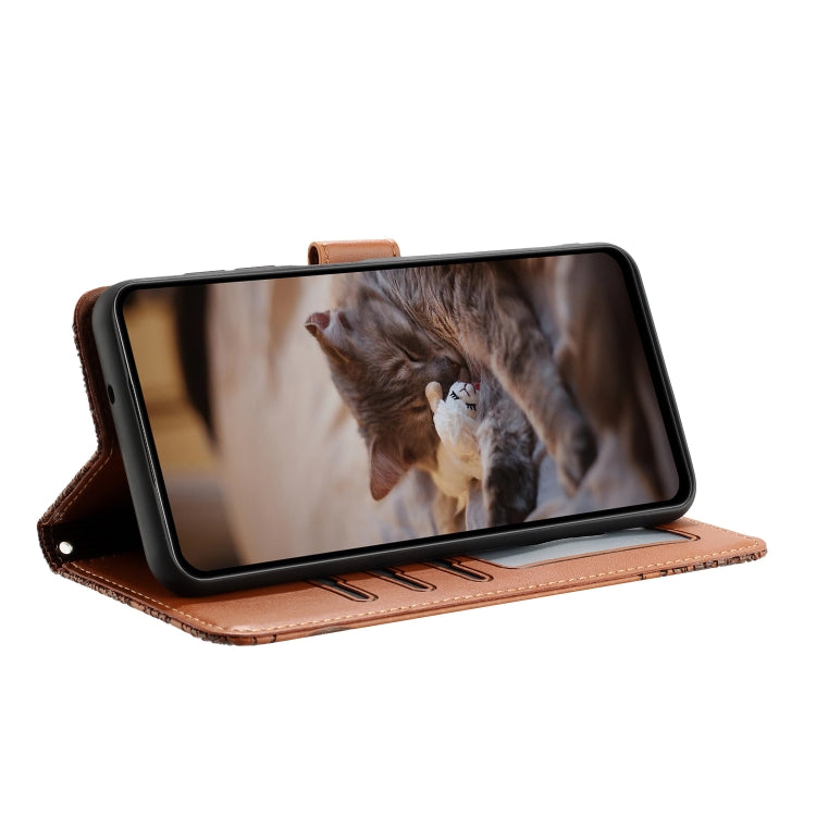 For Xiaomi Redmi Note 12 4G Global Cat Embossing Pattern Leather Phone Case with Lanyard(Brown) - Xiaomi Cases by buy2fix | Online Shopping UK | buy2fix