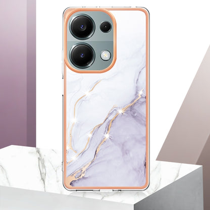 For Xiaomi Poco M6 Pro 4G Electroplating Marble Dual-side IMD Phone Case(White 006) - Xiaomi Cases by buy2fix | Online Shopping UK | buy2fix