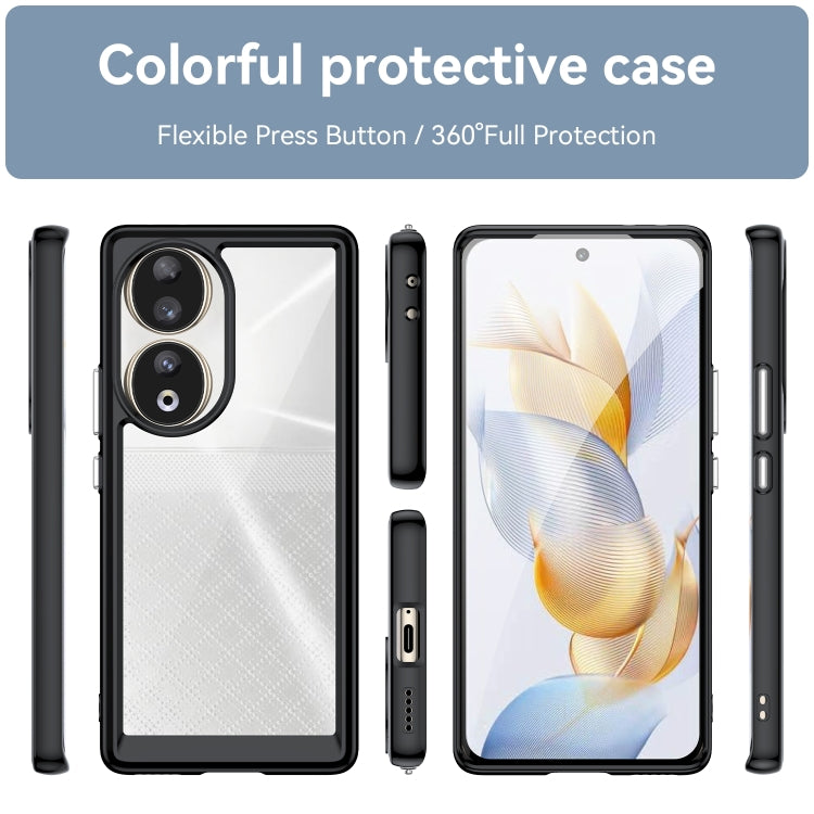 For Honor 80 Colorful Series Acrylic Hybrid TPU Phone Case(Black) - Honor Cases by buy2fix | Online Shopping UK | buy2fix