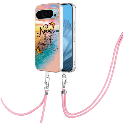 For Google Pixel 9 Pro XL Electroplating IMD TPU Phone Case with Lanyard(Dream Butterfly) - Google Cases by buy2fix | Online Shopping UK | buy2fix