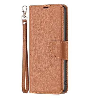 For iPhone 16 Plus Litchi Texture Pure Color Flip Leather Phone Case(Brown) - iPhone 16 Plus Cases by buy2fix | Online Shopping UK | buy2fix