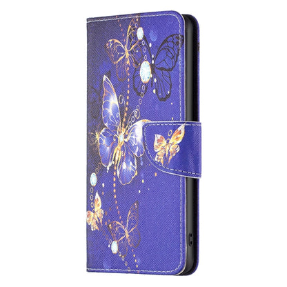 For iPhone 16 Plus Colored Drawing Pattern Flip Leather Phone Case(Purple Butterfly) - iPhone 16 Plus Cases by buy2fix | Online Shopping UK | buy2fix