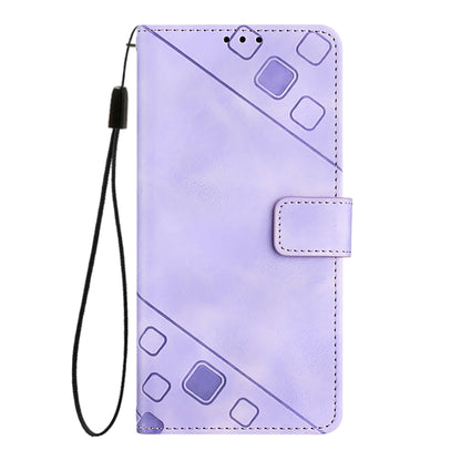 For iPhone 16 Pro Max Skin-feel Embossed Leather Phone Case(Light Purple) - iPhone 16 Pro Max Cases by buy2fix | Online Shopping UK | buy2fix