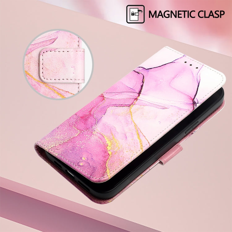 For iPhone SE 2024 PT003 Marble Pattern Flip Leather Phone Case(Pink Purple Gold LS001) - More iPhone Cases by buy2fix | Online Shopping UK | buy2fix