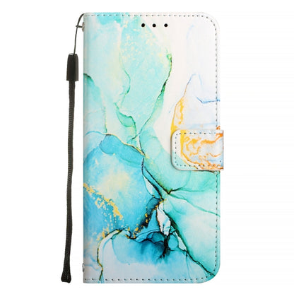 For iPhone 16 Plus PT003 Marble Pattern Flip Leather Phone Case(Green LS003) - iPhone 16 Plus Cases by buy2fix | Online Shopping UK | buy2fix