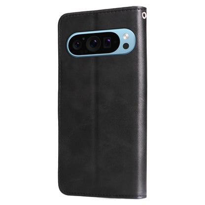 For Google Pixel 9 Fashion Calf Texture Zipper Leather Phone Case(Black) - Google Cases by buy2fix | Online Shopping UK | buy2fix