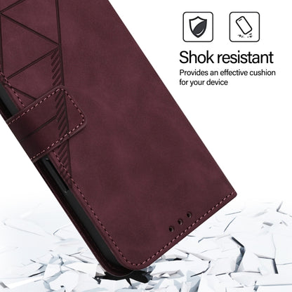 For iPhone 16 Pro Max Crossbody 3D Embossed Flip Leather Phone Case(Wine Red) - iPhone 16 Pro Max Cases by buy2fix | Online Shopping UK | buy2fix