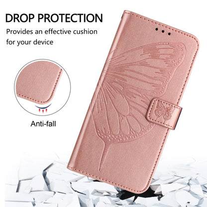 For iPhone SE 2024 Embossed Butterfly Leather Phone Case(Rose Gold) - More iPhone Cases by buy2fix | Online Shopping UK | buy2fix