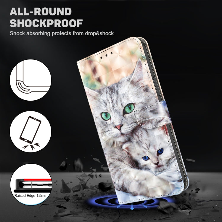 For Google Pixel 9 Pro XL 3D Painted Pattern Leather Phone Case(Two Loving Cats) - Google Cases by buy2fix | Online Shopping UK | buy2fix